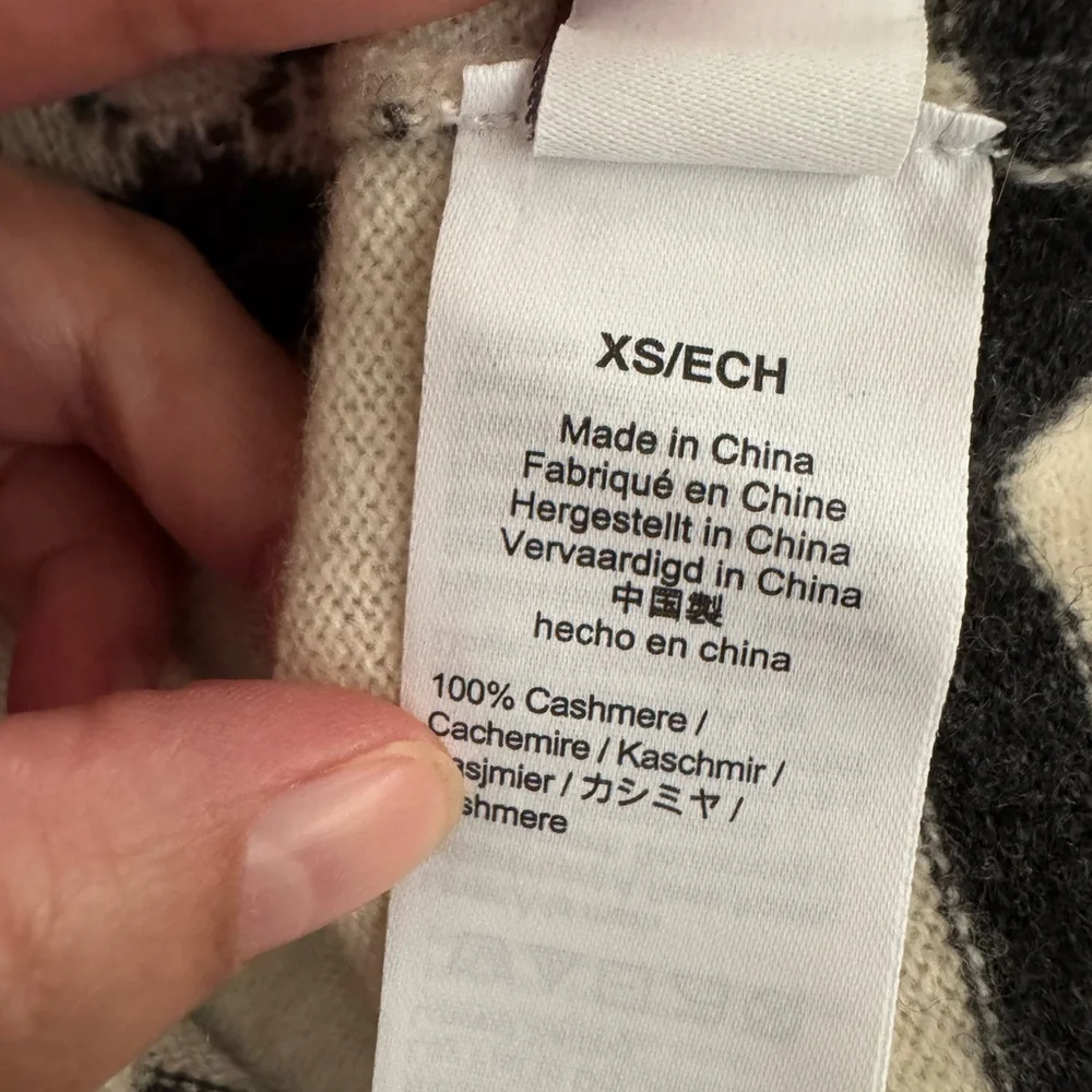 J.Crew cashmere sweater with stripe/bow pattern